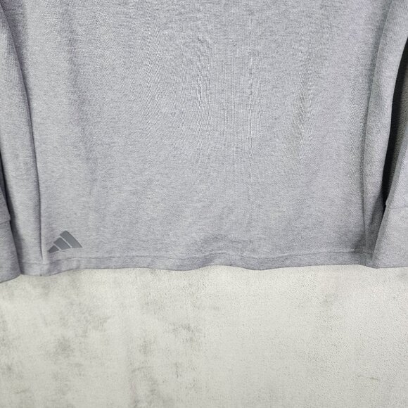 Mens Gray Adidas Pullover Sweatshirt Long Sleeve 1/2 Zip Mock Neck Size L - Picture 3 of 14